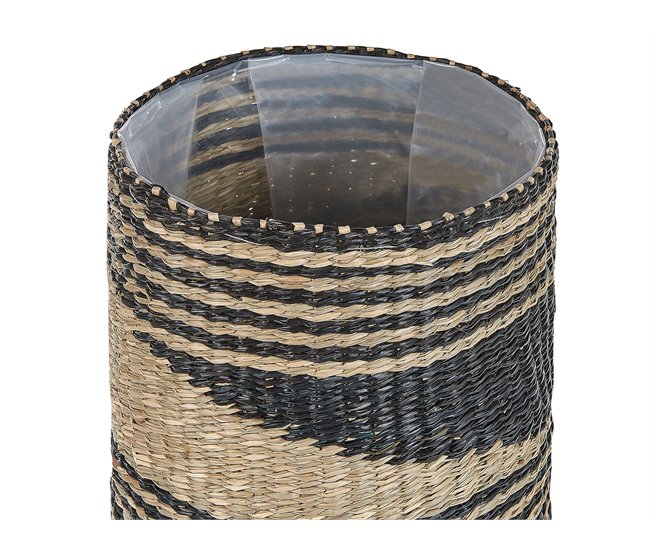 Beliani Conjunto de 3 vasos para plantas RATTAIL Bege