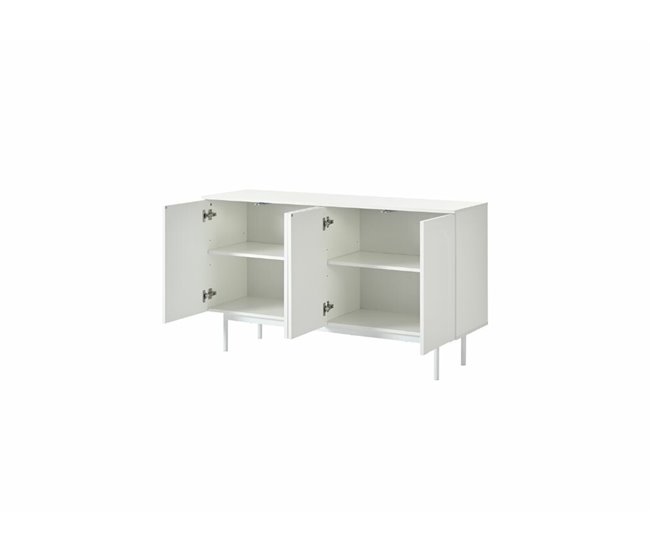 Aparador moderno com padrão arqueado e 4 portas Branco