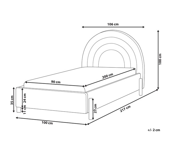 Beliani Cama Bouclé ANET 100x217 Bege