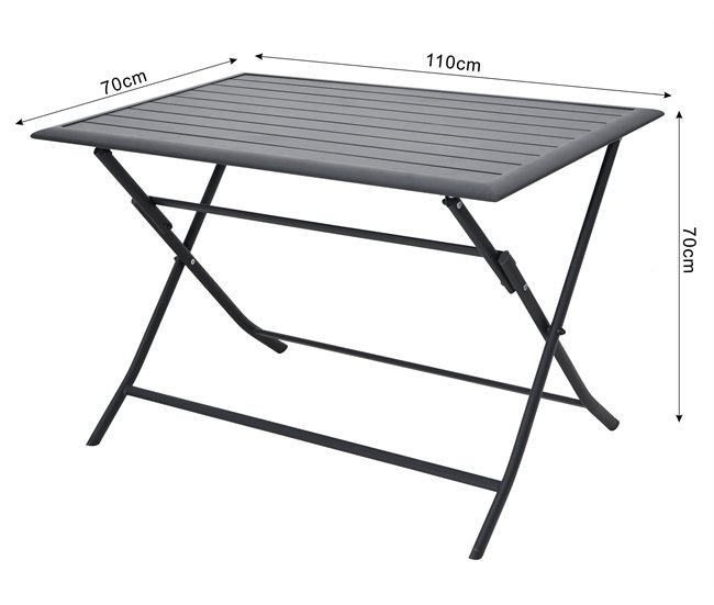 Mesa de jardim dobrável HANA cinzento escuro Cinza