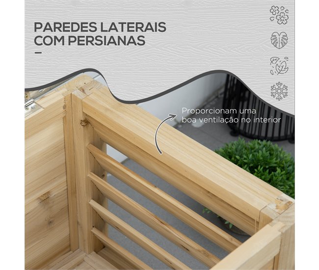Báu de Jardim Madeira de abeto e Metal Outsunny Castanho
