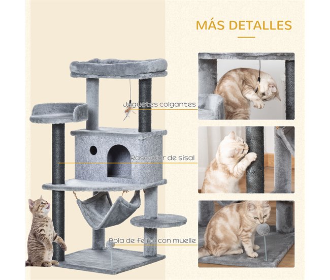 Árvore Arranhadora para Gatos Cinza