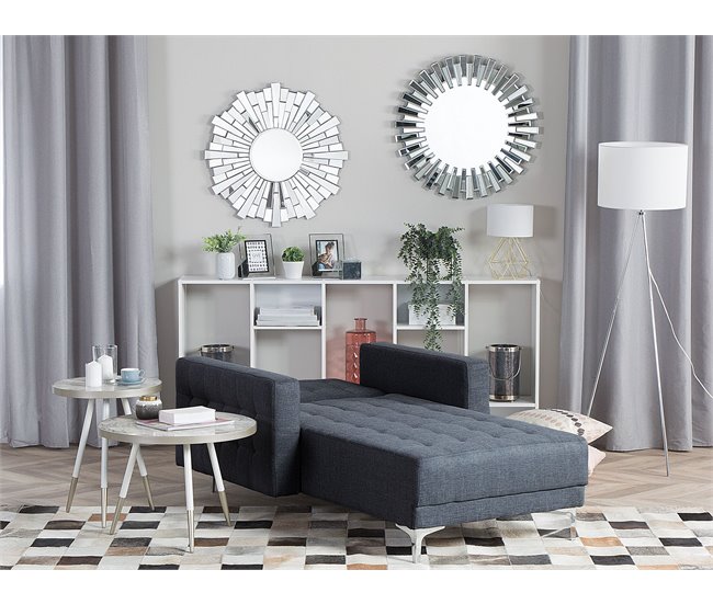 Beliani Chaise longue Poliéster ABERDEEN Castanho