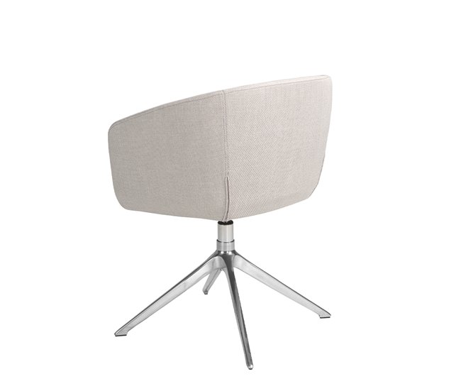 ANGEL CERDA Cadeira giratória em tecido cinzento claro AlumÍnio