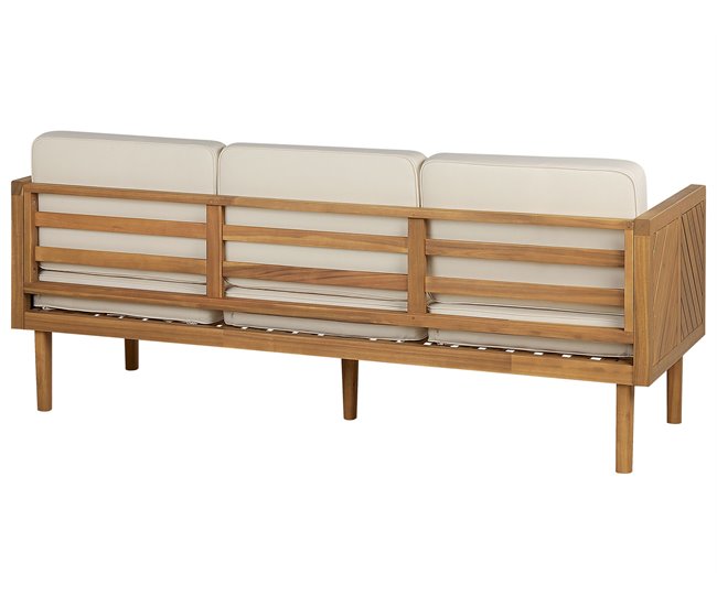 Beliani Conjunto lounge Madeira de acácia BARATTI Creme