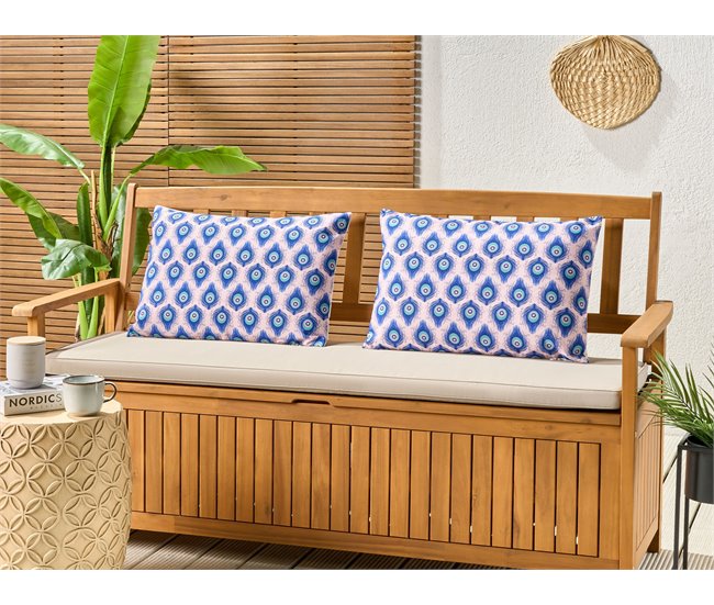 Beliani Almofada de jardim CERIANA 40x60 Azul