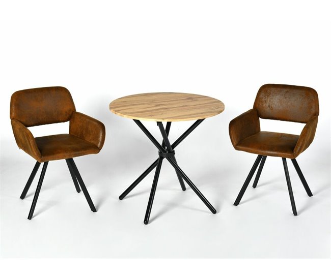 Conjunto de mesa de jantar e 2 cadeiras