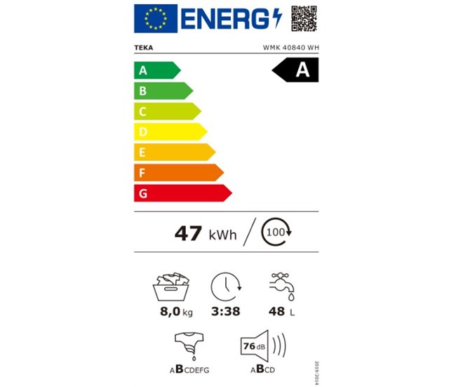 Máquina lavar roupa TEKA WMK 40840 WH 8kg 1400rpm Branco