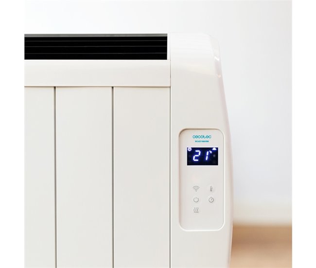 Cecotec Emissor térmico com 8 elementos e 1200 W, controlo por Wifi, ecrã LCD, controlo remoto, temporizador programável, seleção de temperatura, cobertura de 15 m² e máxima segurança. Branco