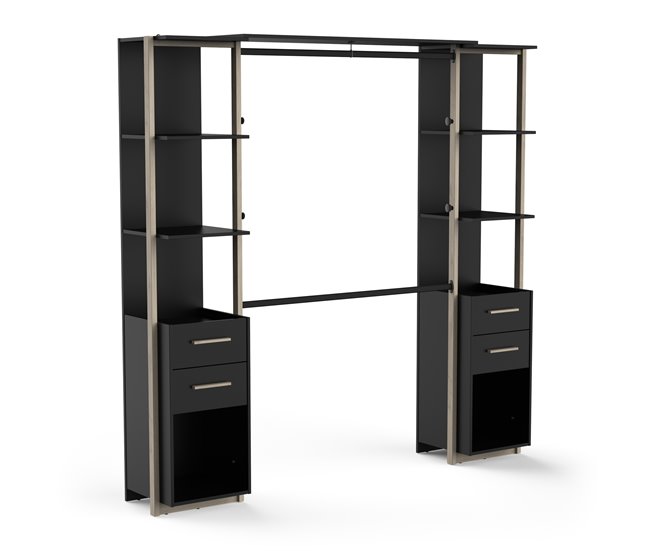 Roupeiro closet com 2 colunas em carvalho MOON Madeira