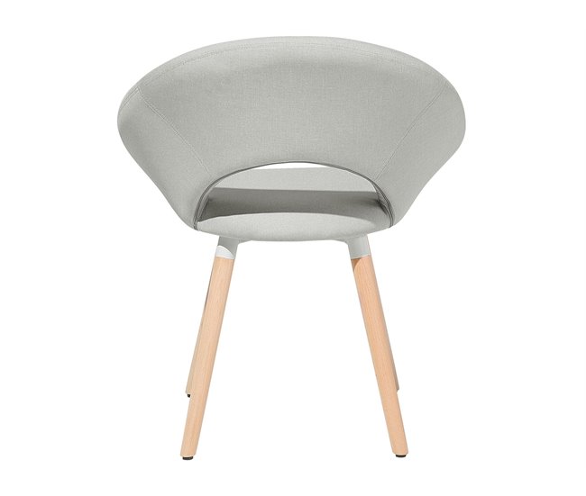 Beliani Silla de comedor ROSLYN Cinza Claro
