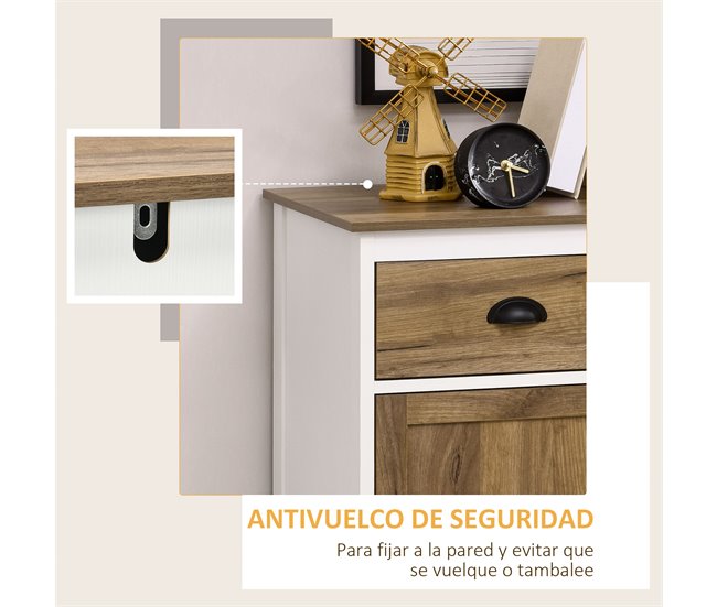 Aparador Melamina de Madeira HOMCOM 78 Cinza