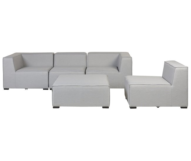 Beliani Conjunto lounge AREZZO Cinza Claro