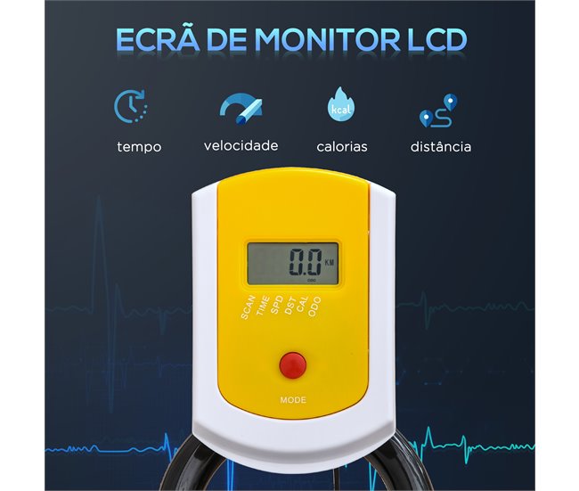 Bicicleta Estática Aço e ABS HOMCOM Preto/ amarelo