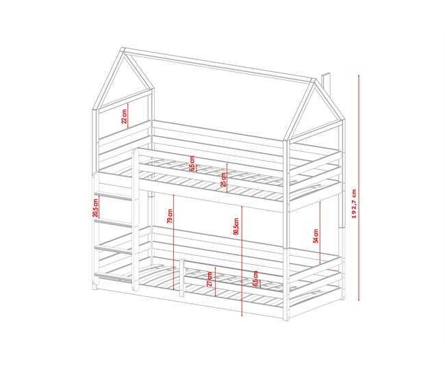 ESTRUTURA CAMA INFANTIL AXEL 98x188 Bege