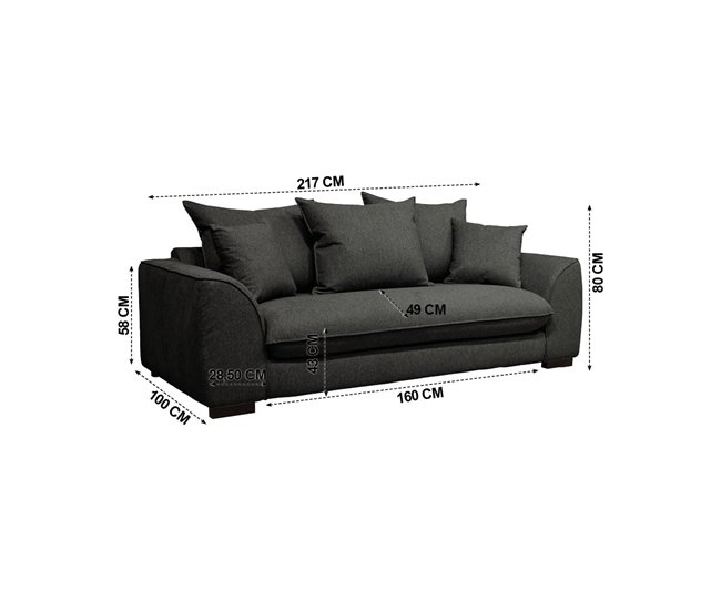 Sofá cama com abertura italiana SAGA Preto