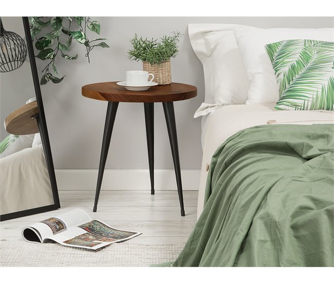 Beliani Conjunto de mesas DENNY 45x45 Castanho
