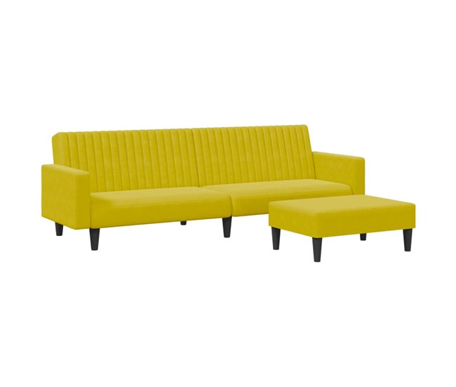 2 pcs conjunto de sofá - Sofás moduláveis Amarelo