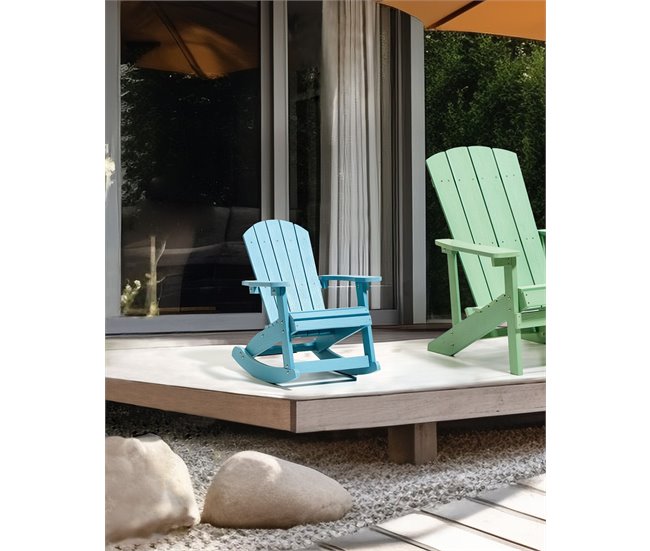 Beliani Cadeira de baloiço ADIRONDACK Azul Claro