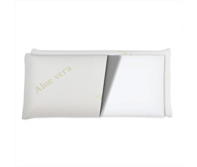 Almofada viscoelástica com capa de Aloé Vera Branco Veta