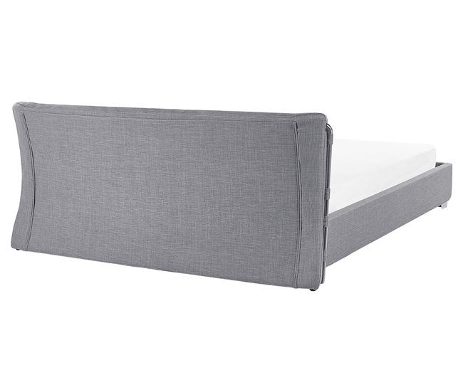 Beliani Cama com estrado Poliéster PARIS 195x228 Cinza