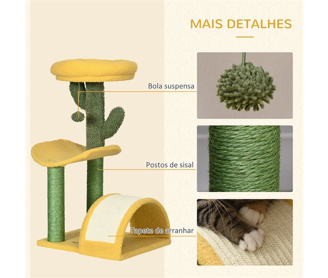 Árvore Arranhador para Gatos Amarelo