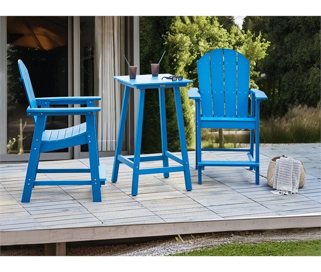 Beliani Mesa de bar ADIRONDACK 59x59 Azul