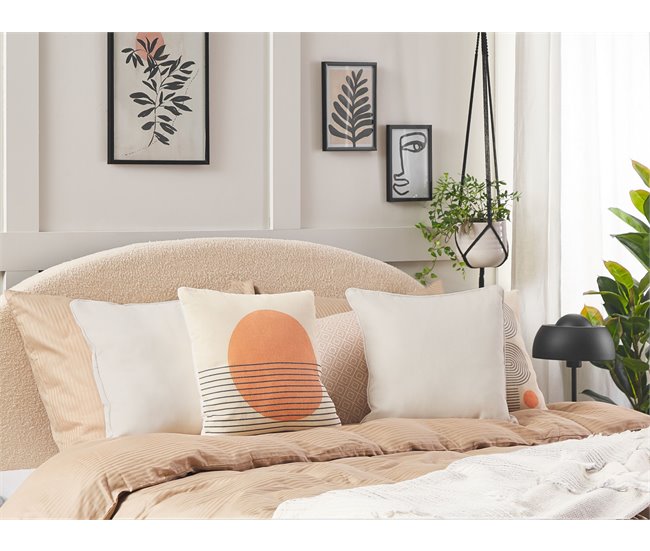 Beliani Almofada decorativa HELIOTROPE 45x45 Branco