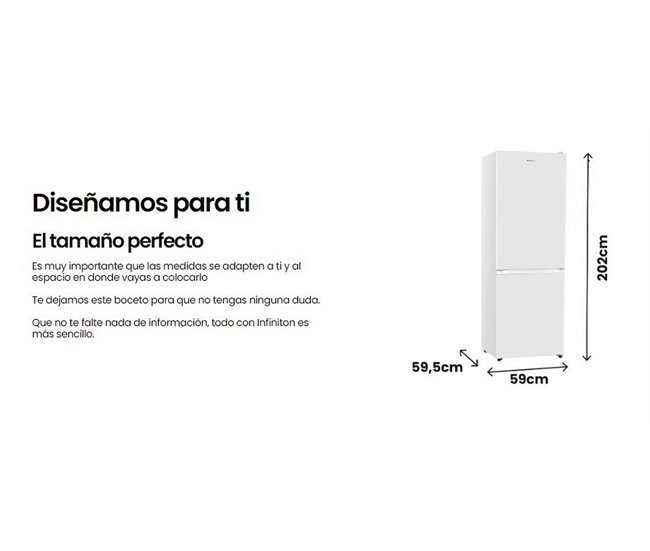 Frigorífico combinado INFINITON FGC-340C20BEM, 340 l, Total No Frost Branco