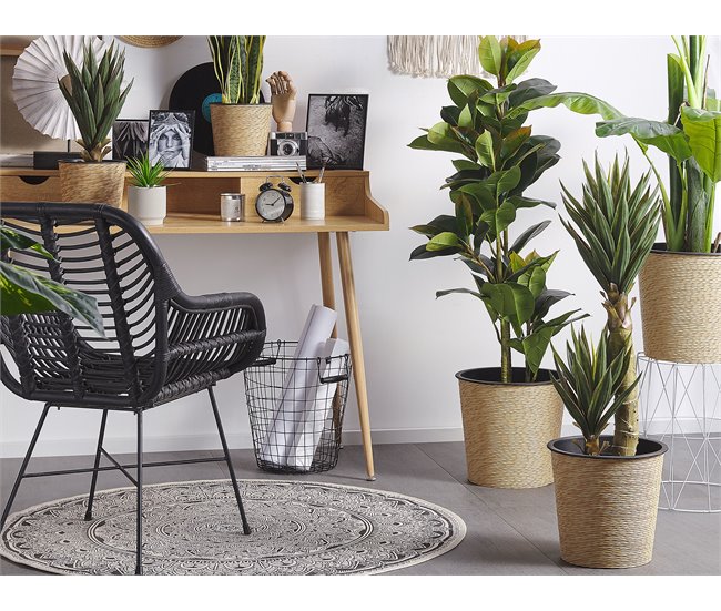 Beliani Planta artificial FICUS ELASTICA Verde