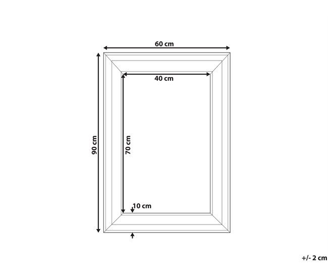 Beliani Espelho LUNEL 60x3 Branco
