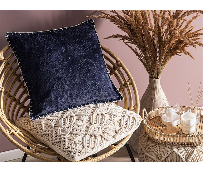 Beliani Almofada decorativa MELUR 45x45 Azul