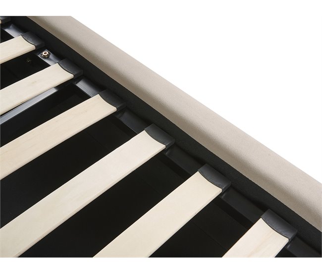 Beliani Cama com armazenamento Veludo BAJONNA 183x235 Bege