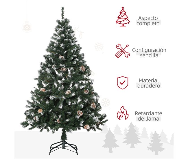 Árvore de Natal Artificial 180cm PVC HOMCOM, casa - natal Verde