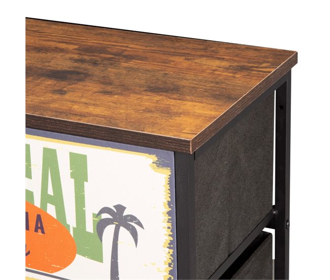 Max Home Vintage Cómoda de 11 gavetas em tecido Multicor