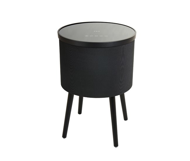 Mesa altifalante sala de estar e jantar preto/sonoma 42x42x61 led fenix muebles bonitos