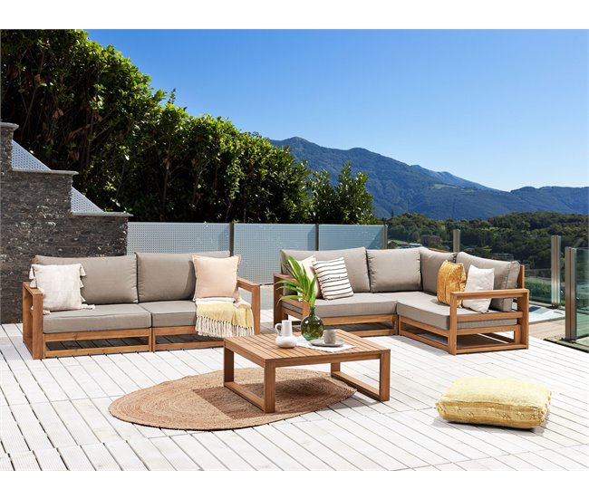 Beliani Conjunto lounge TIMOR Cinza Escuro