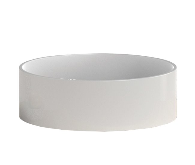 Lavatório cilíndrico para armário de banheiro de cerâmica Branco