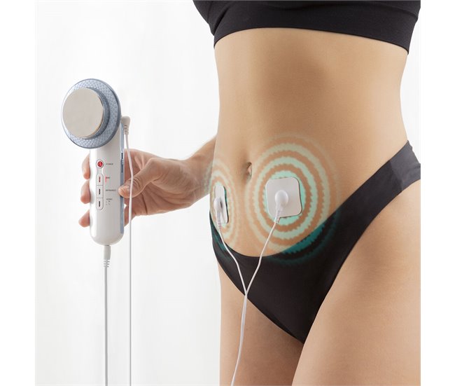Aparelho de Massagem Anticelulítico por Cavitação Ultrassónica com Infravermelhos e Eletroestimulação 3 em 1 Branco