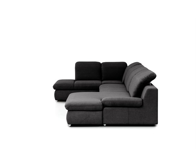 Sofá de canto ISONA com cama Antracite