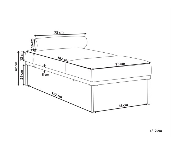 Beliani Chaise longue Linho sintético MALMOS Bege