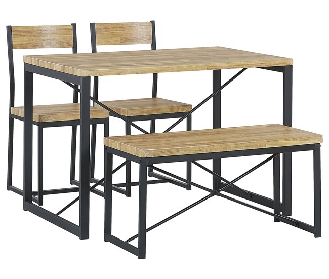 Beliani Conjunto de comedor FLIXTON Castanho