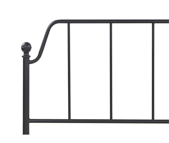 Beliani Cama com estrado Ferro MAURESSAC 164x206 Preto