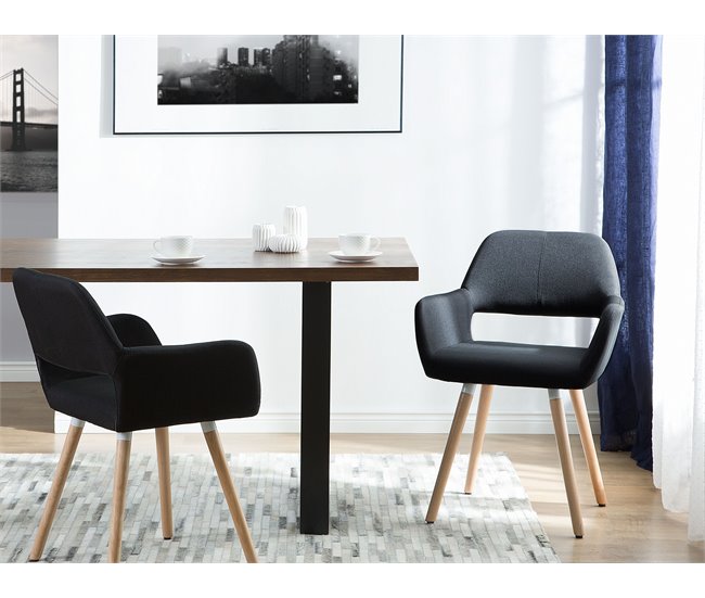 Beliani Silla de comedor CHICAGO Azul Marino