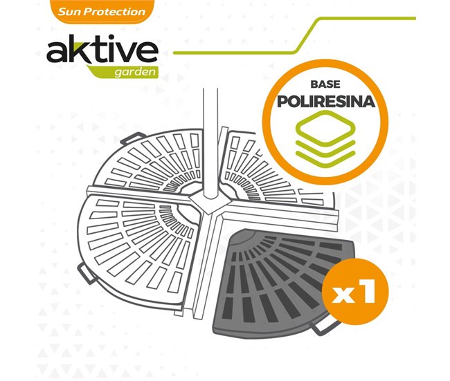 Base de guarda-sol triangular em poliresina Aktive Garden Preto