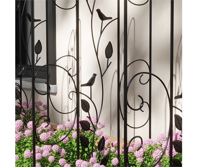 4 Treliças de Jardim aço Outsunny, varanda e jardim - jardinagem Preto