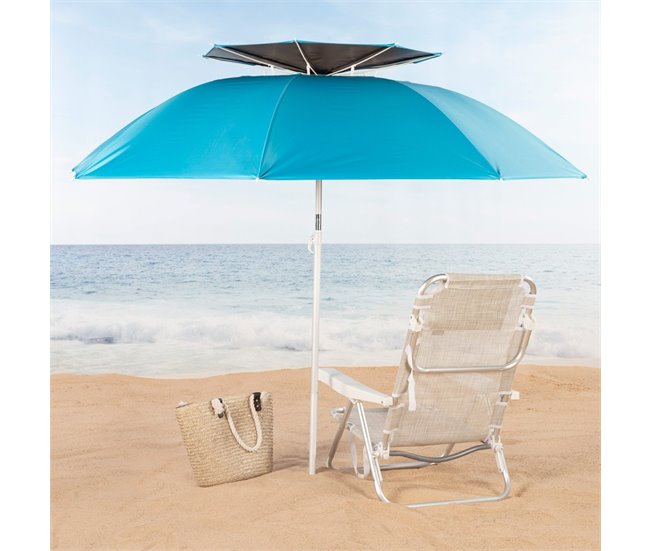 Aktive Guarda-sol à prova de vento inclinável UV50 c/capa Azul