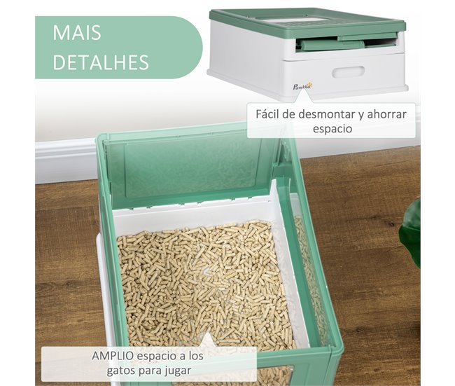 Caixa de Areia para Gatos PP PawHut Verde