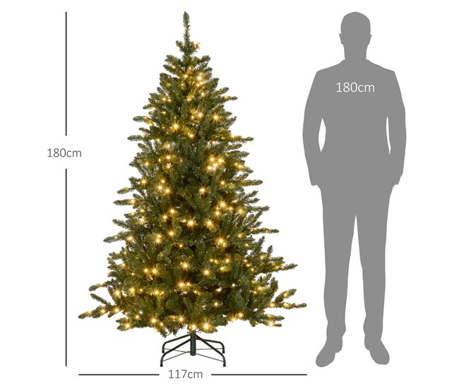 Árcore de Natal Plástico, Metal HOMCOM, casa - natal Verde