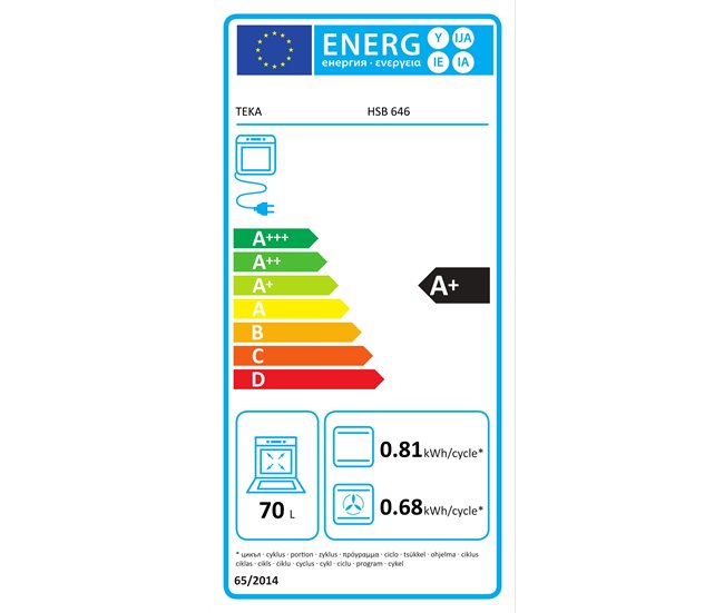 Forno elétrico TEKA HSB 646 airfry 70 litros A+ Inoxidavel